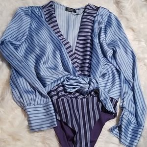 ZARA faux satin bodysuit